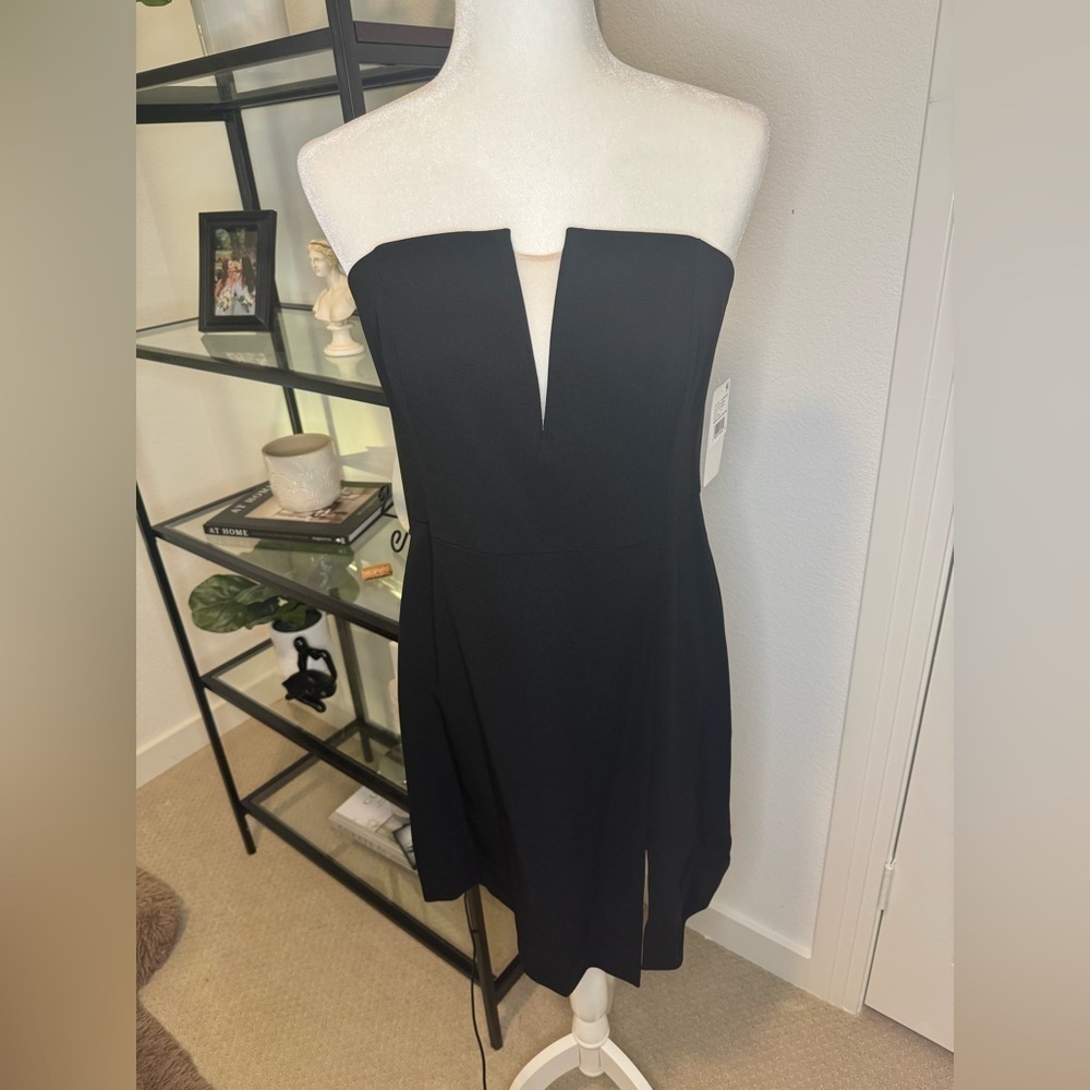 NWT LIV FOSTER ASYMMETRIC HEM SHORT COCKTAIL AND PARTY DRESS BLACK SIZE 12 - Picture 7 of 12